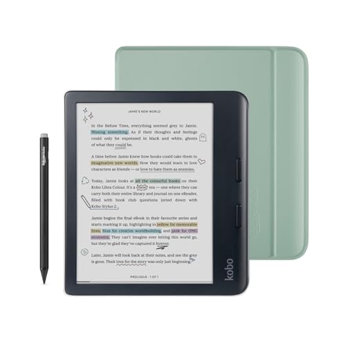 Kobo Libra Colour Black eReader with Case Bundle