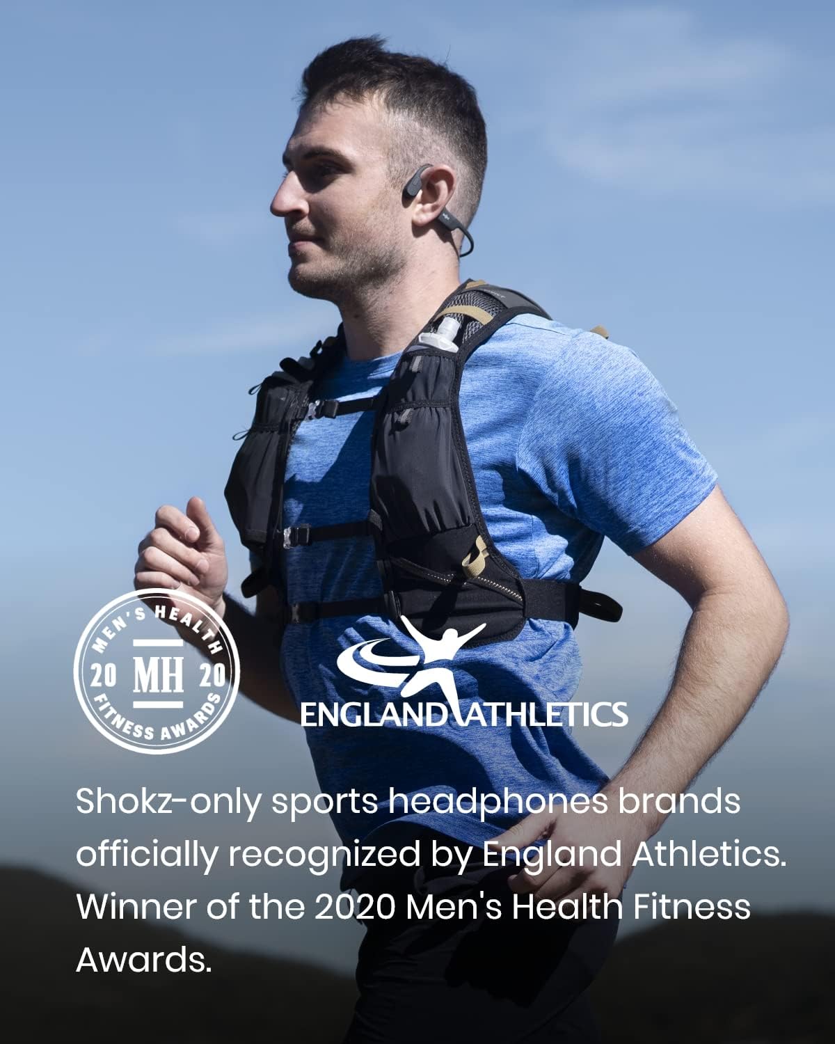 Shokz OpenRun Mini-Bone Conduction Open-Ear Bluetooth Sport Headphones - Waterproof Wireless Earphones for Workouts and Running - Built-in Mic, with Headband