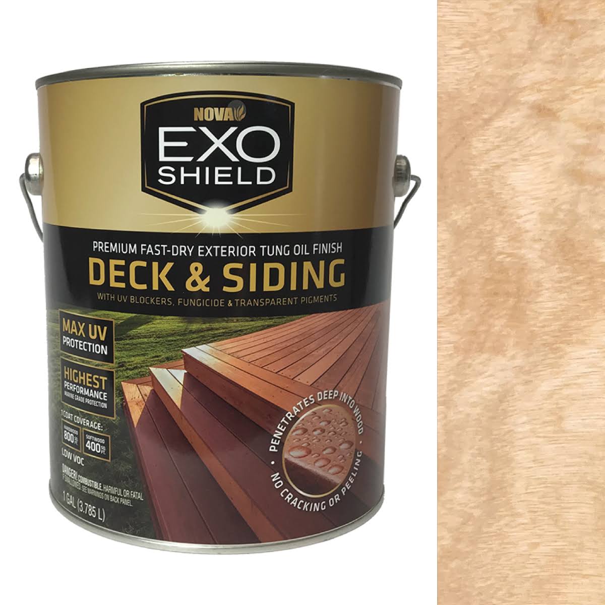 ExoShield Tung Oil Exterior Wood Stain in Clear Size 1 Gallon | Nova USA Wood