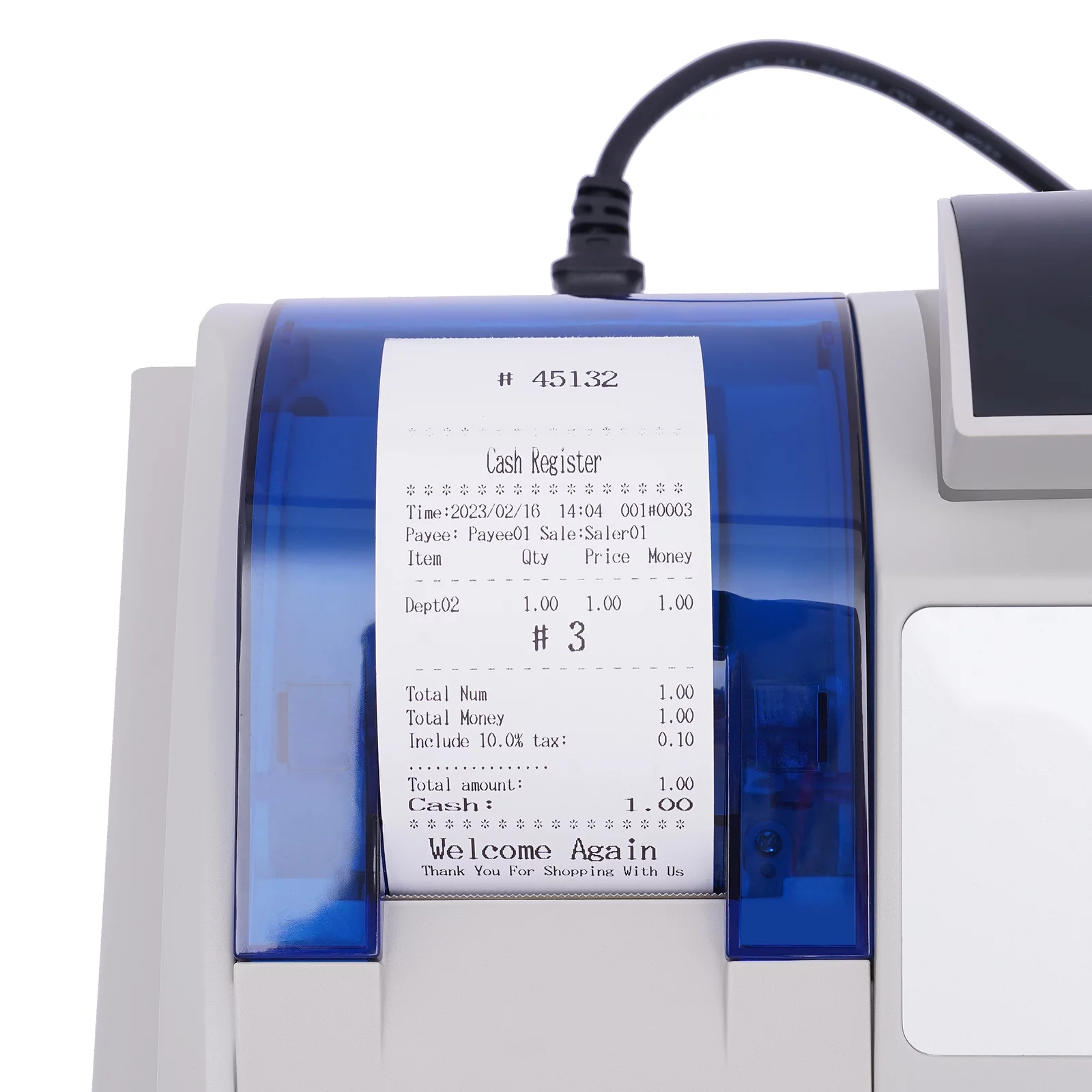 Miumaeov Multifunctional Electronic Cash Register, 48 Keys Cash Management System with Thermal Printer LED Display for Retail, Restaurant, Shop, Supermarket