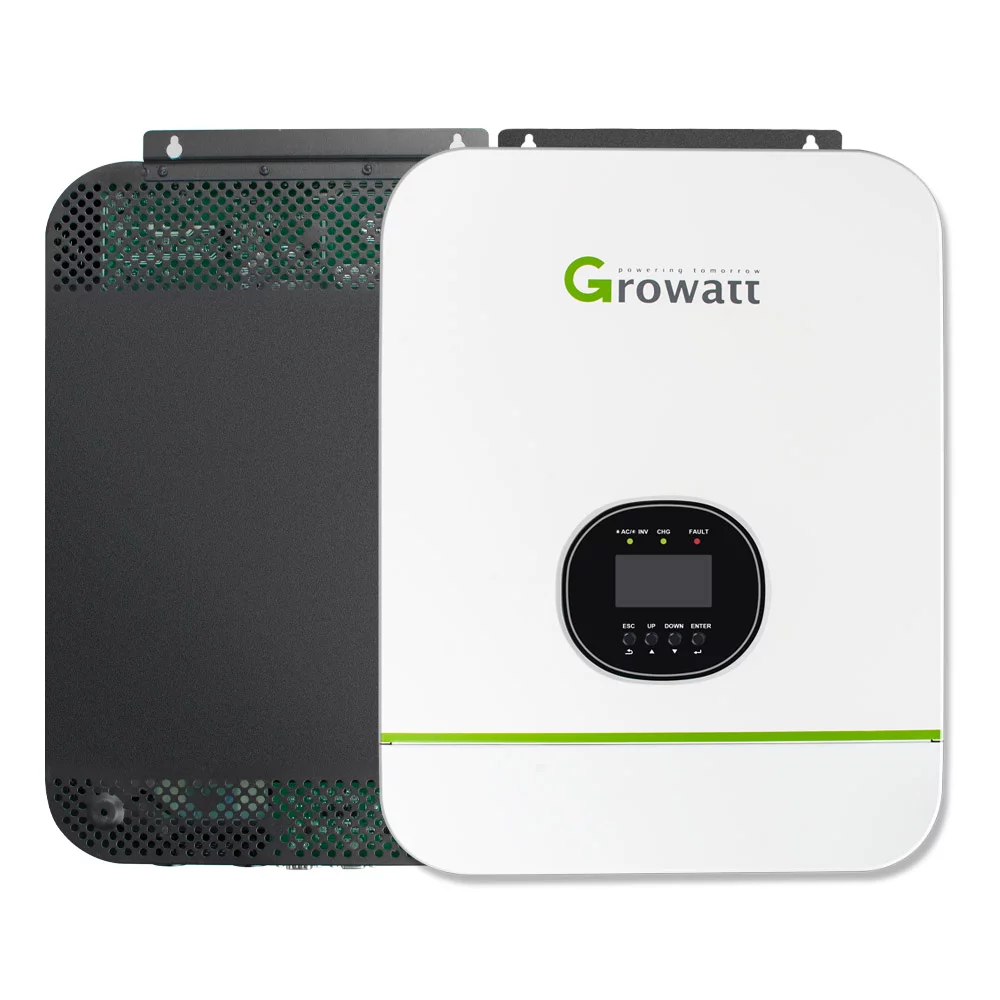 3000W Growatt Solar Inverter Split Phase DC 48V 120VAC Pure Sine Wave Built in MPPT 80A Solar Battery Charger Controller