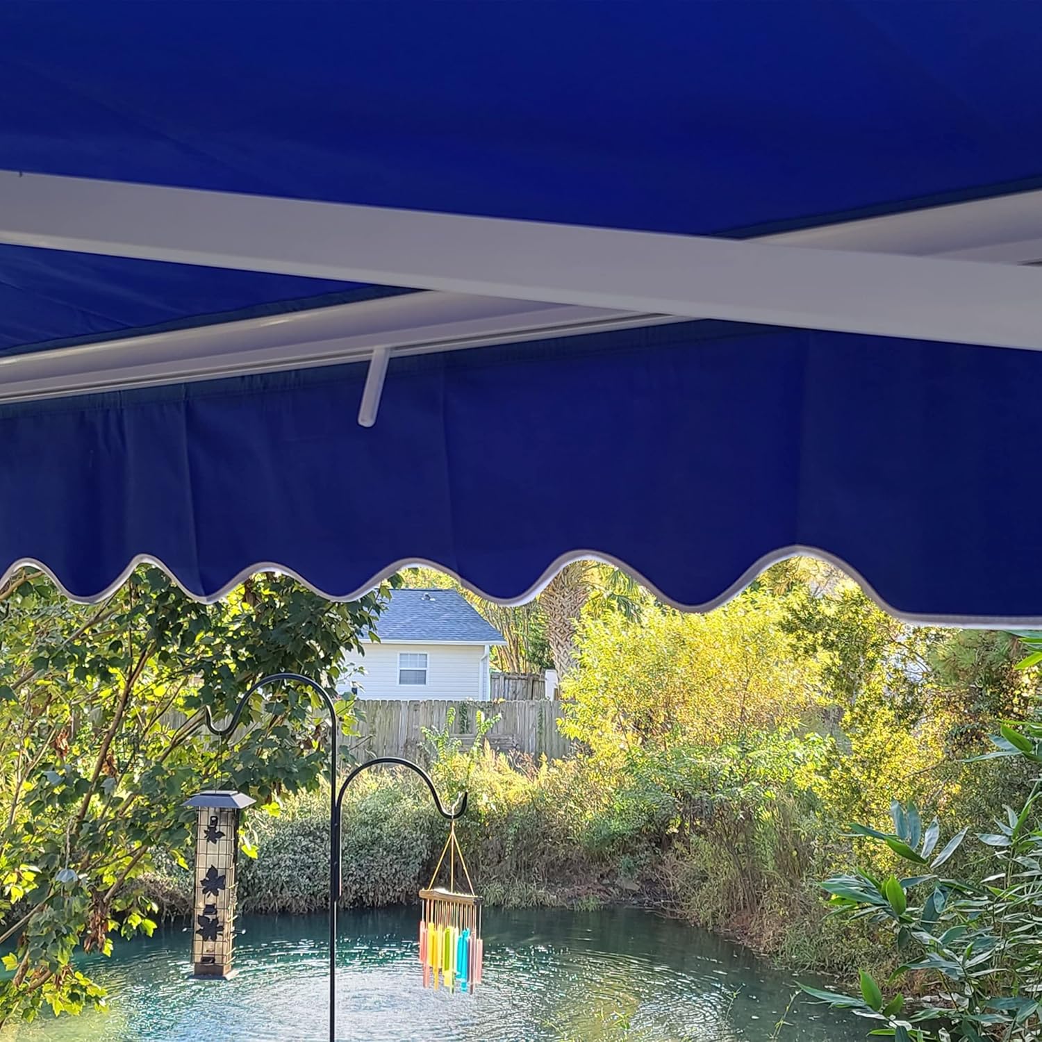 ALEKO AW12X10BLUE30 Retractable Patio Awning 12 x 10 Feet Blue