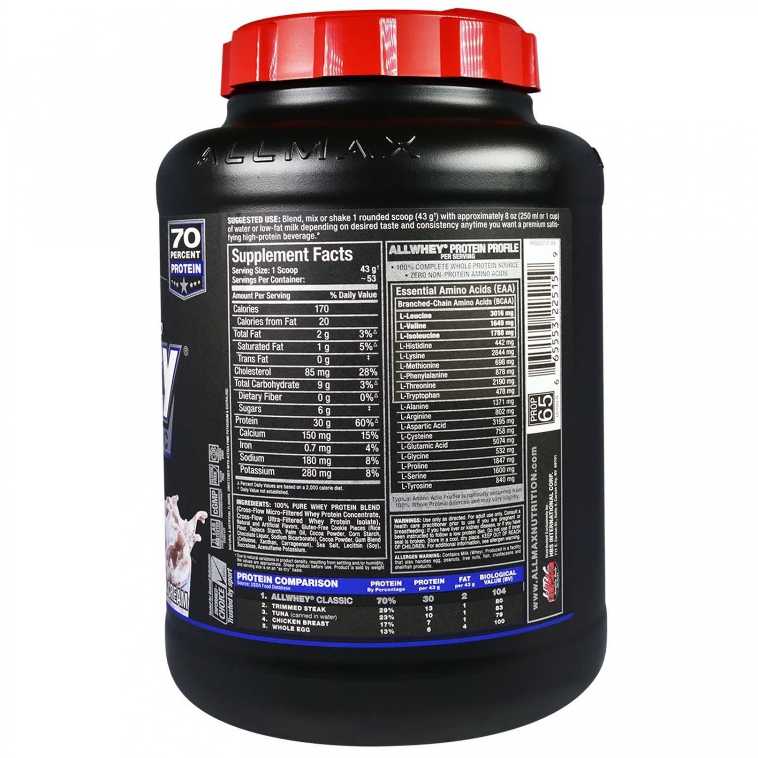Allmax Nutrition AllWhey Classic 5 lbs - Cookies u0026 Cream