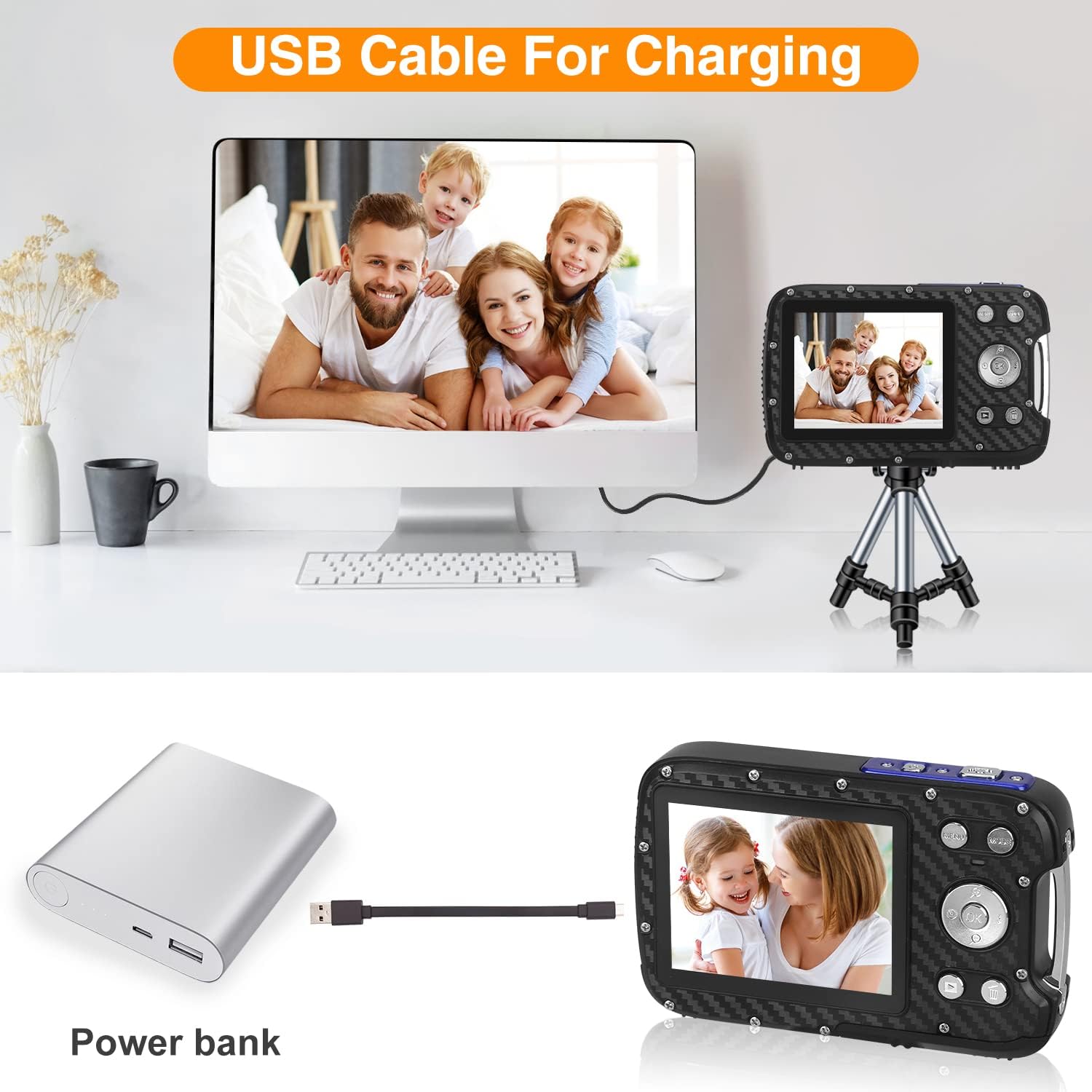 Waterproof Digital Camera for Kids,HD 1080P 16 FT Underwater Camera 2.8 LCD 16MP Kids Video Camcorder with Rechargeable Battery,Point and Shoot Camera for Teenagers Students Gifts