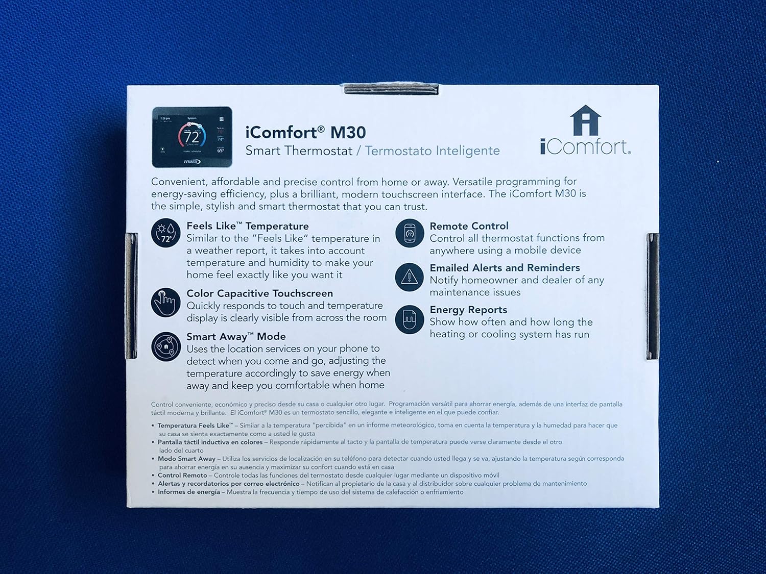 Lennox 15Z69 iComfort M30 Universal Smart Programmable Thermostat, 4.3" LCD Color Display, Geo-Fencing, Remote Access, Wi-Fi and Alexa Enabled