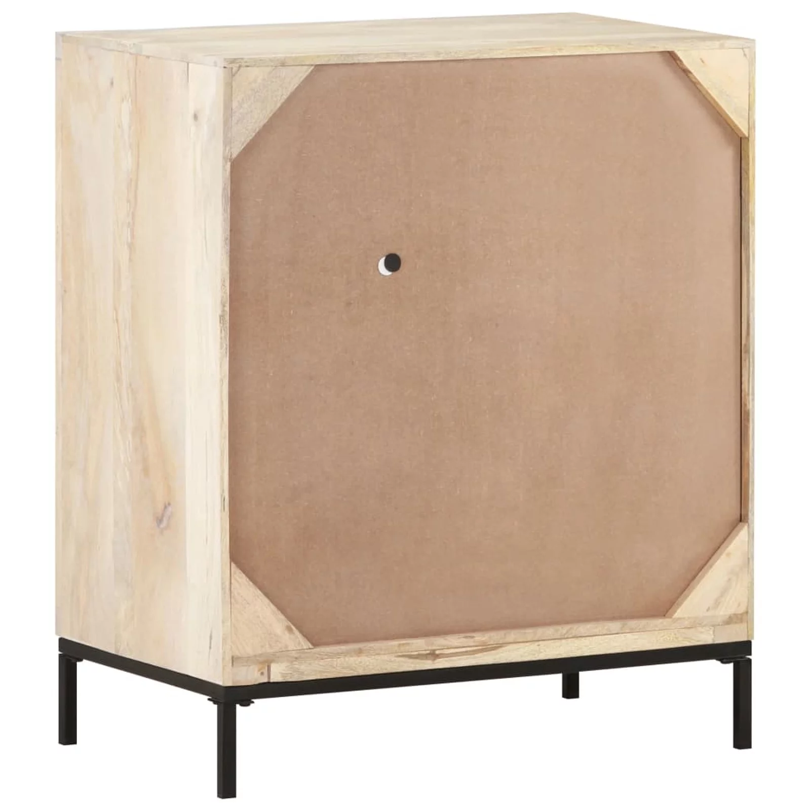 Walmeck Sideboard 23.6"x13.8"x27.6" Solid Mango Wood and Natural Cane