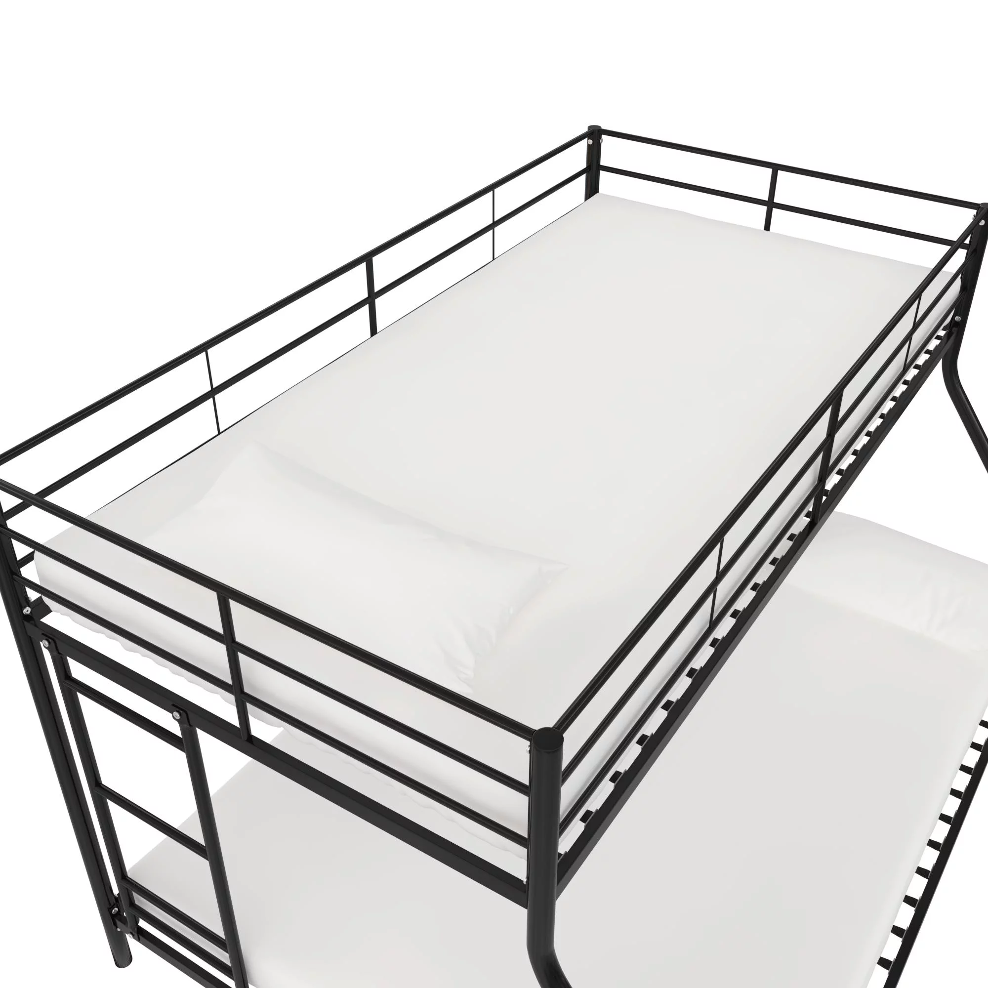 Mainstays Small Space Junior Twin over Full Low Profile Metal Bunk Bed, Black