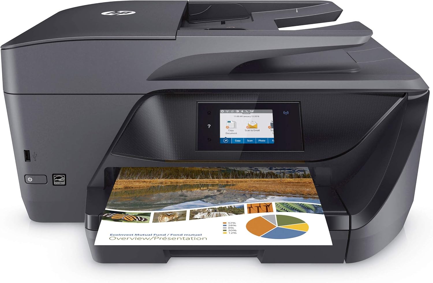 HP OfficeJet Pro 69Series Color Inkjet All-in-One Wireless Printer - 4-in-1 Print, Scan, Copy, Fax for Office - Instant Ink Ready - 2.65" CGD Touchscreen, 20 ppm Print Speed, Cbmoun Printer Cable