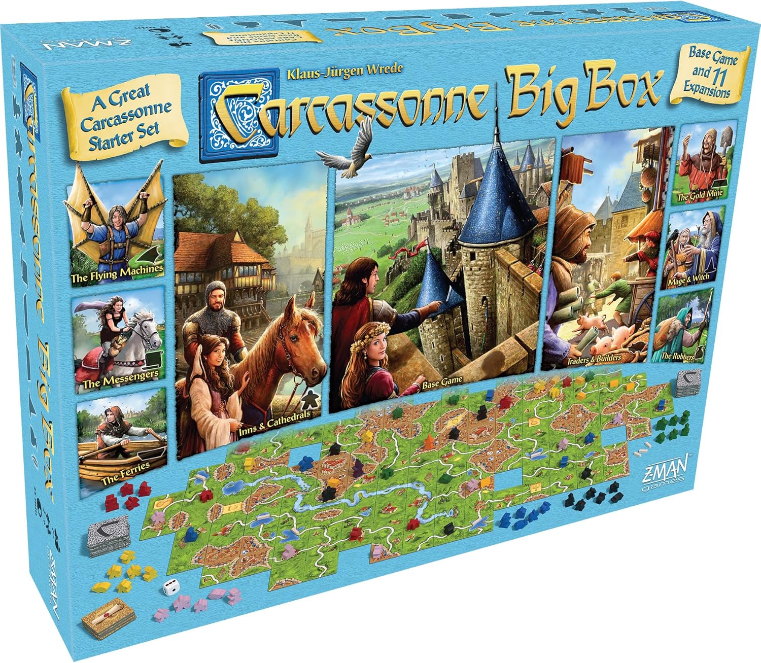Carcassonne Board Game Big Box (BASE GAME & 11 EXPANSIONS) | Family Board Game | Board Game for Adults and Family | Medieval Strategy Board Game | Ages 7 and up | 2-6 Players | Made by Z-Man Games