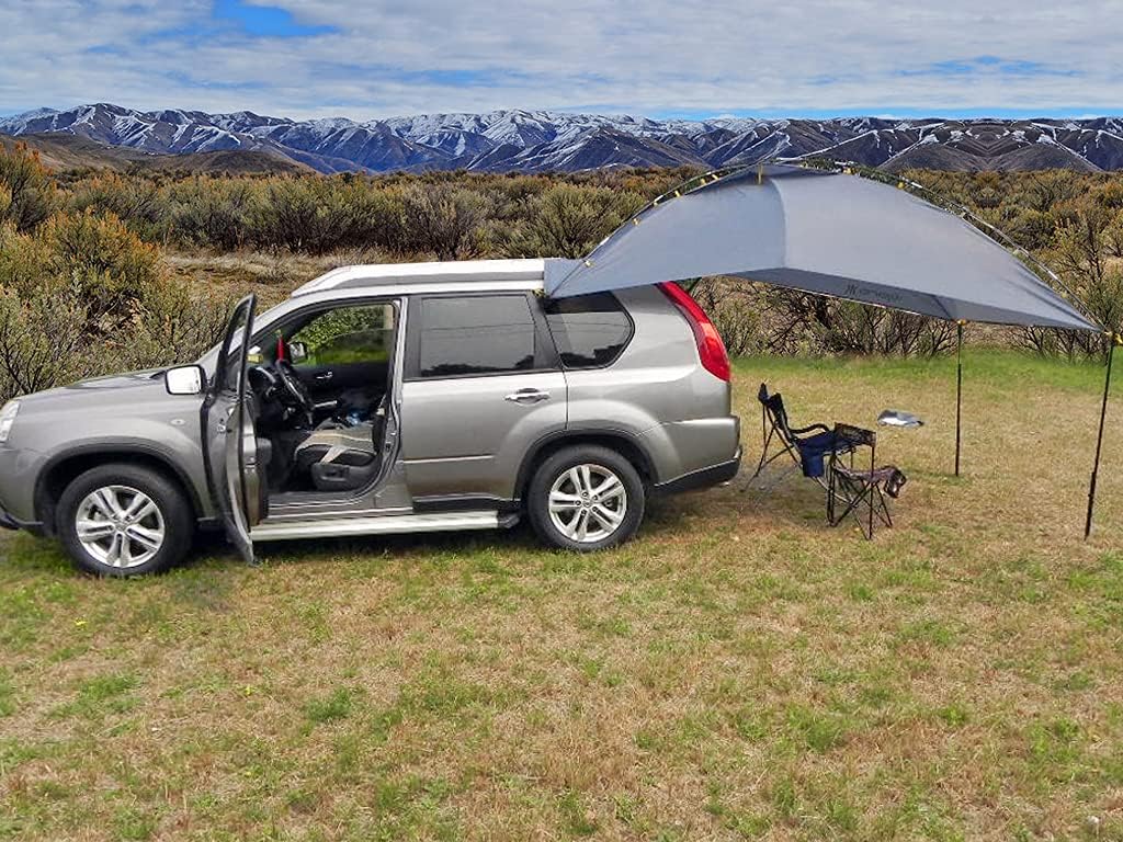 Portable Awning/Canopy/Sun Shade with Privacy Wall for Car/SUV/Camping/Beach/Etc.