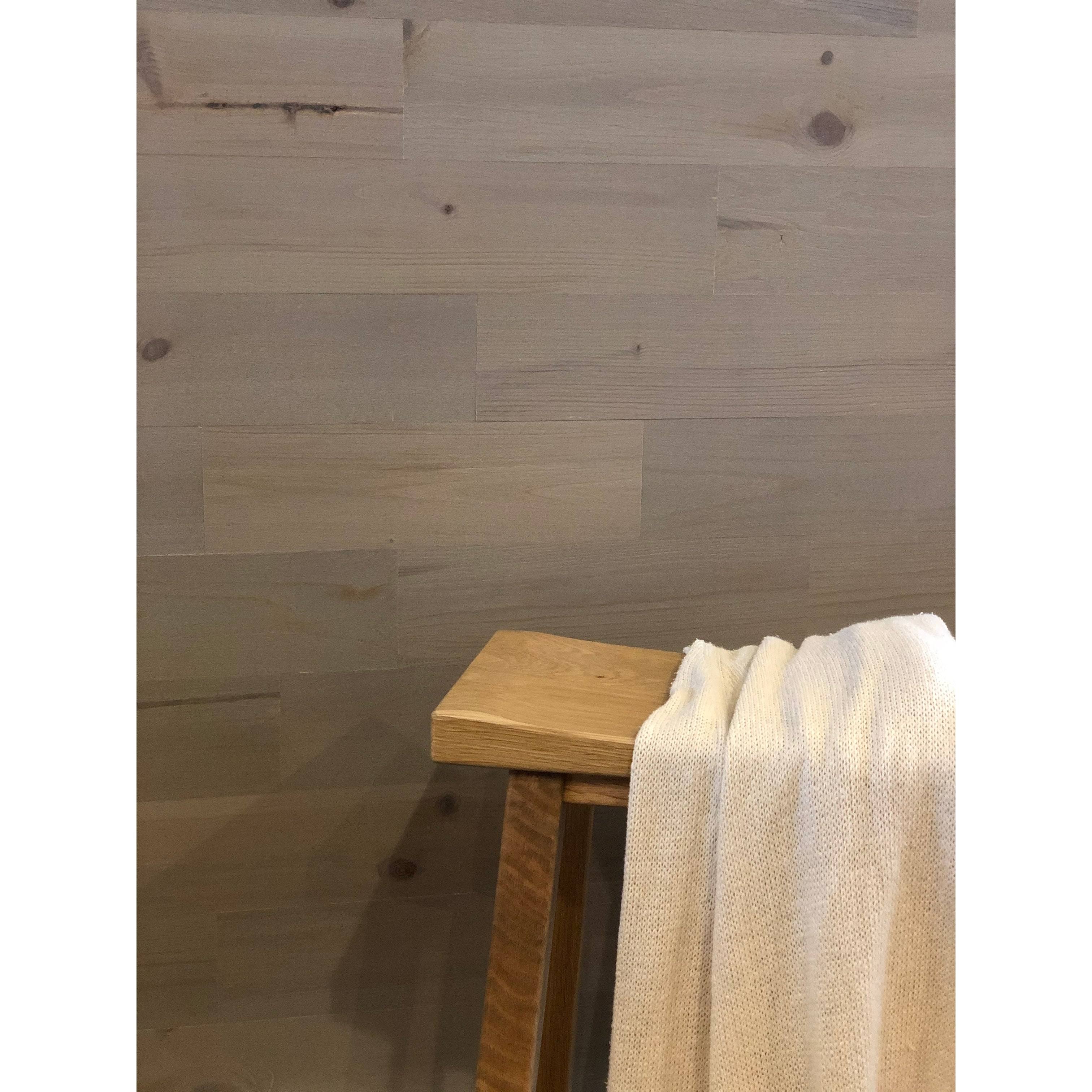 Timberchic Pine Wooden Wall Planks - Simple Peel and Stick Application (3x22 Wide - 20 Sq. ft, Sandstone)