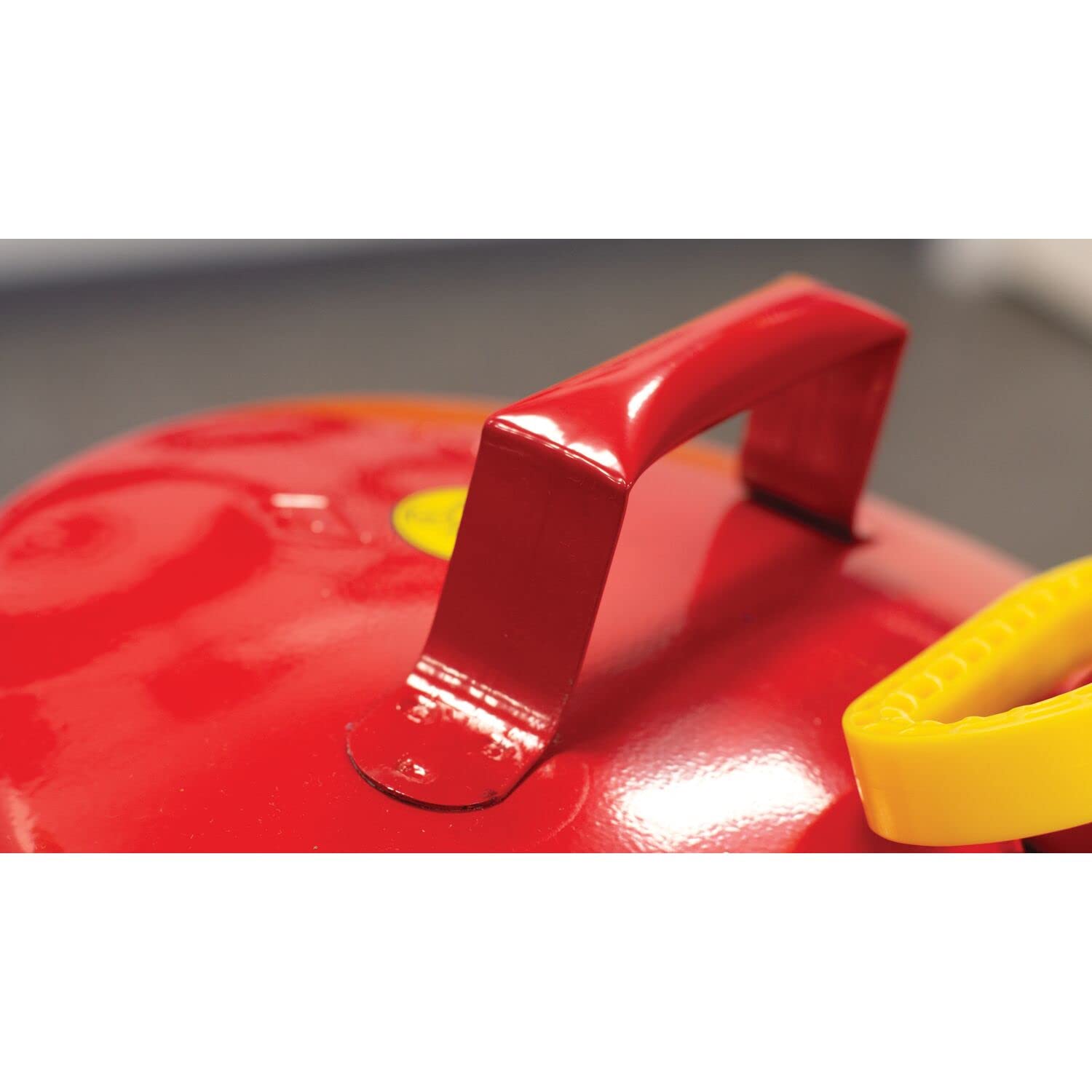 Eagle UI-50-FS Red Galvanized Steel Type I Gasoline Safety Can with Funnel, 5 gallon Capacity, 13.5" Height, 12.5" Diameter,Red/Yellow Pack of 2