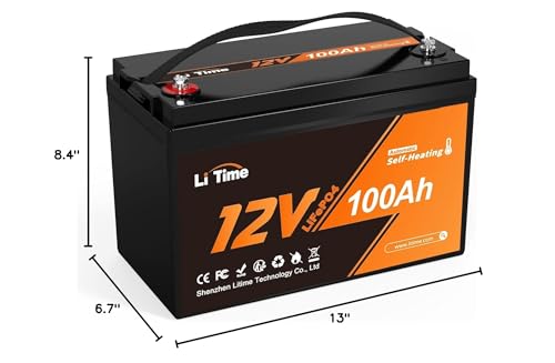 LiTime 12V 100Ah LiFePO4 Battery BCI Group 31 Lithium Battery Built-in 100A BMS, Up to 15000 Deep Cycles, Perfect for RV, Marine, Home Energy Storage