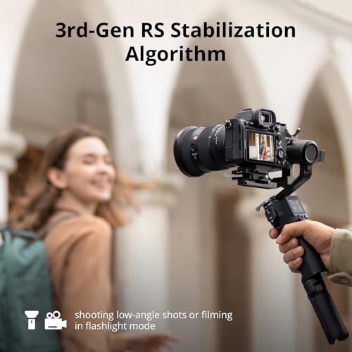 DJI RS 3 Mini, 3-Axis Gimbal Stabilizer for Cameras Canon/Sony/Panasonic/Nikon/Fujifilm, 2 kg (4.4 lbs) Tested Payload, Camera Stabilizer, Camera Gimbal with Native Vertical Shooting