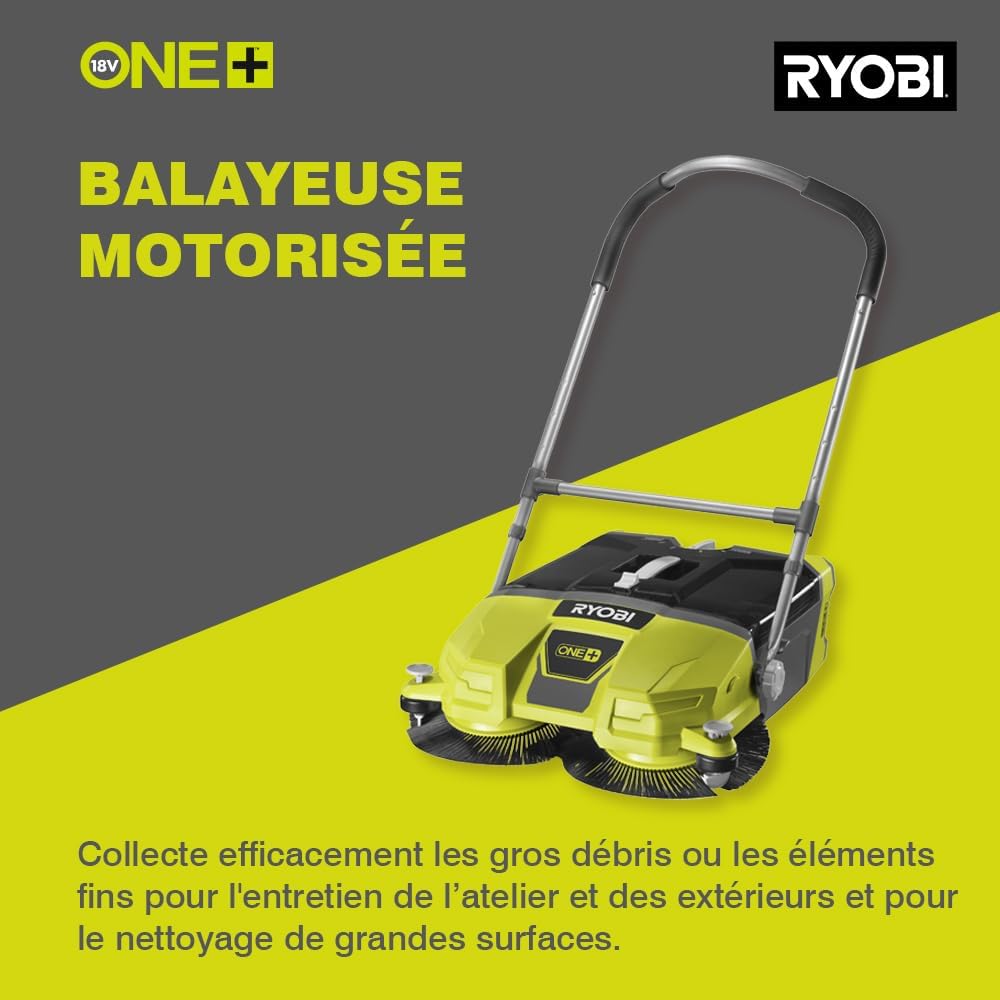 Ryobi R18SW3-0 18V ONE+ Cordless Debris Sweeper (Body Only), 18 V, Green