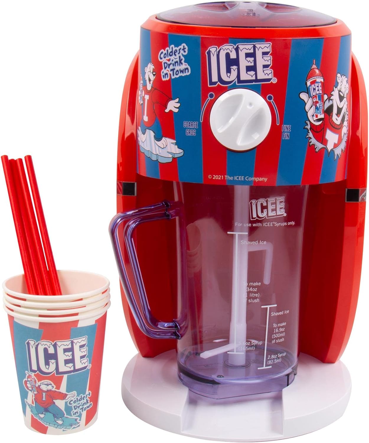 ICEE Slushie Snow Cone Machine Bundle. Genuine ICEE Home Countertop Slushie Ice Shaver & 4-Pack ICEE Syrups. Officially Licensed ICEE Merchandise.