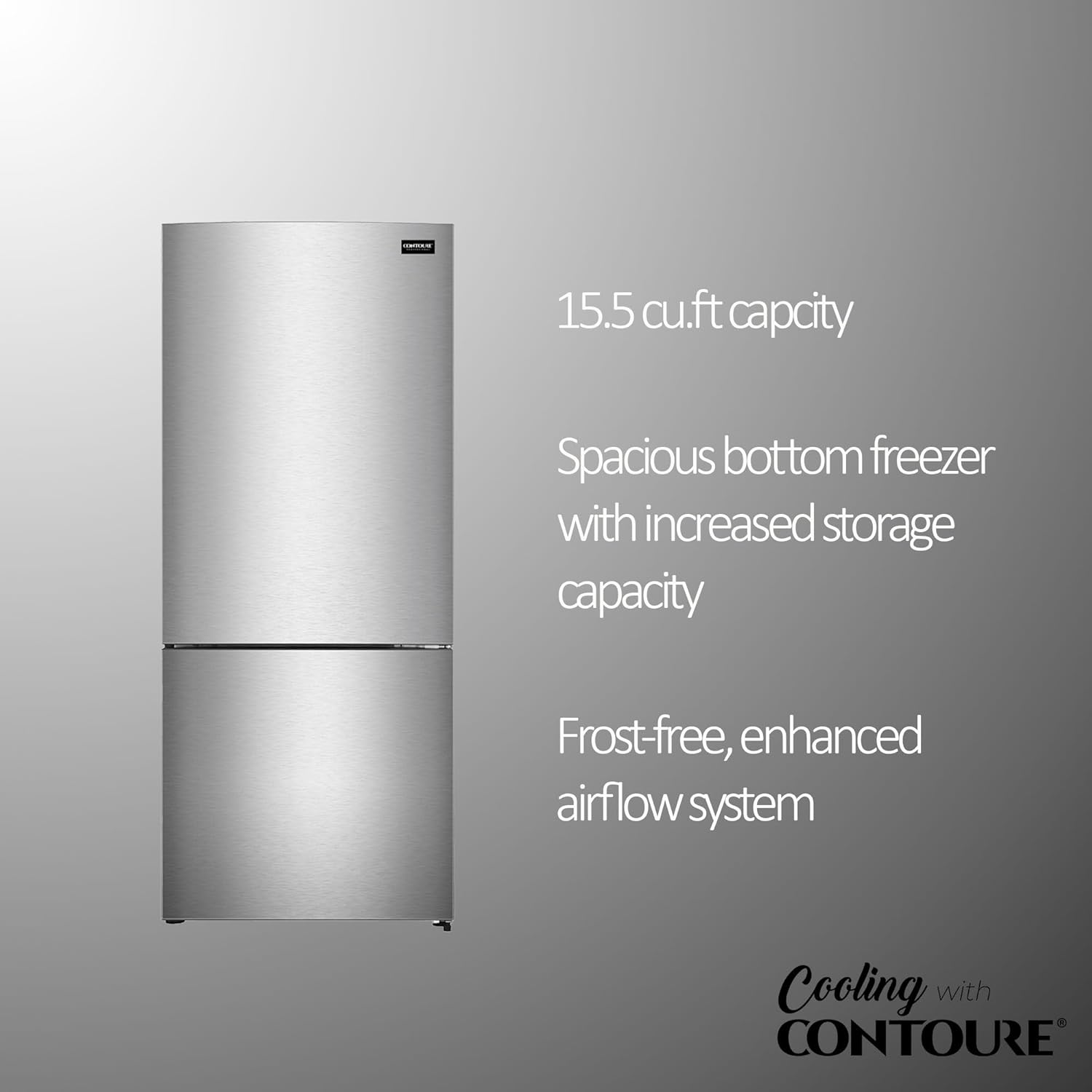 RV Bottom Freezer Refrigerator, 15.5 cu.ft. Stainless Steel | Unbeatable Convenience | Stylish Design | Twist Icemaker | R-1542SS