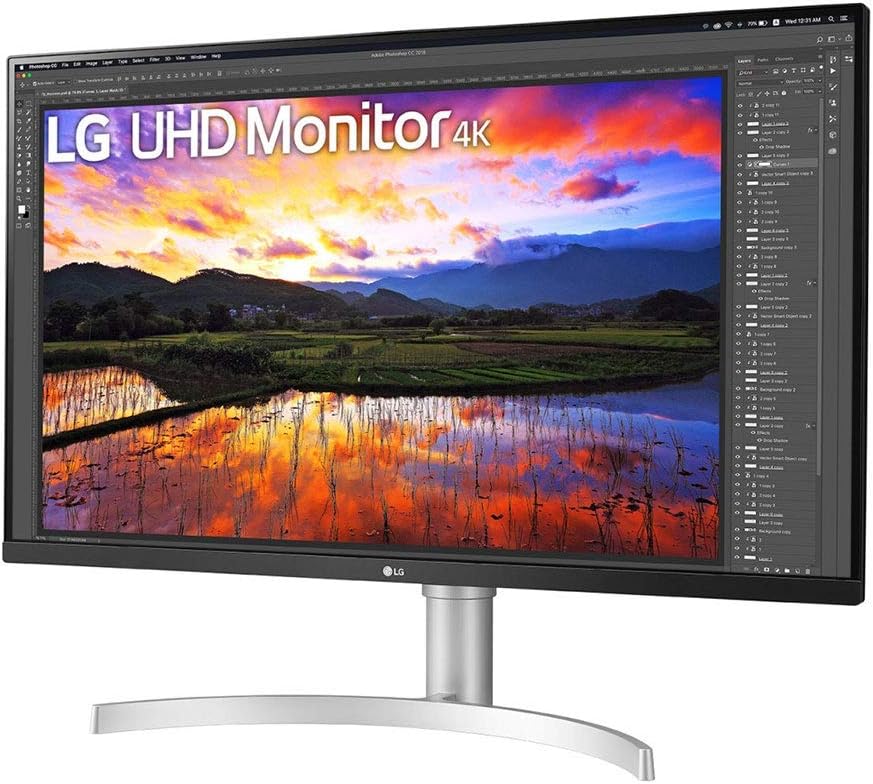 LG 31.5” HDR10 IPS UHD 4K Monitor (3840x2160) with DCI-P3 95% (Typ.), AMD FreeSync, Dynamic Action Sync, Black Stabilizer, MAXX Audio & Ergonomic Design (32BN67U-B) (Renewed)