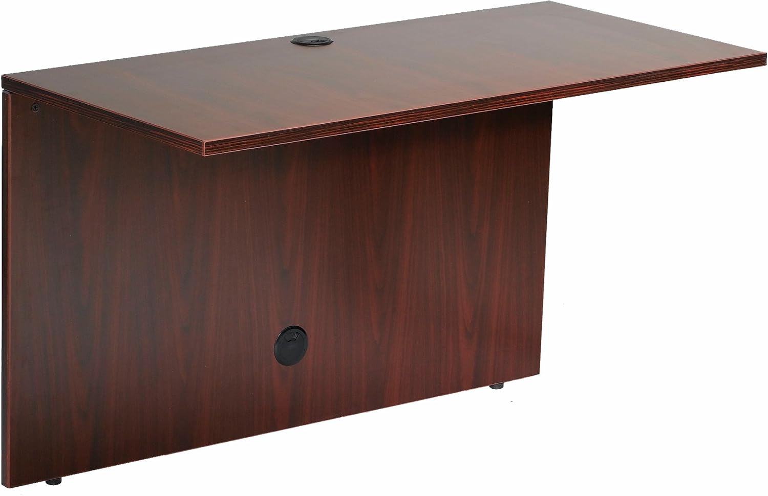 Boss Office Products Holland Series 71" Executive U-Shape Desk with Pedestal File Storage and Hutch, Mahogany