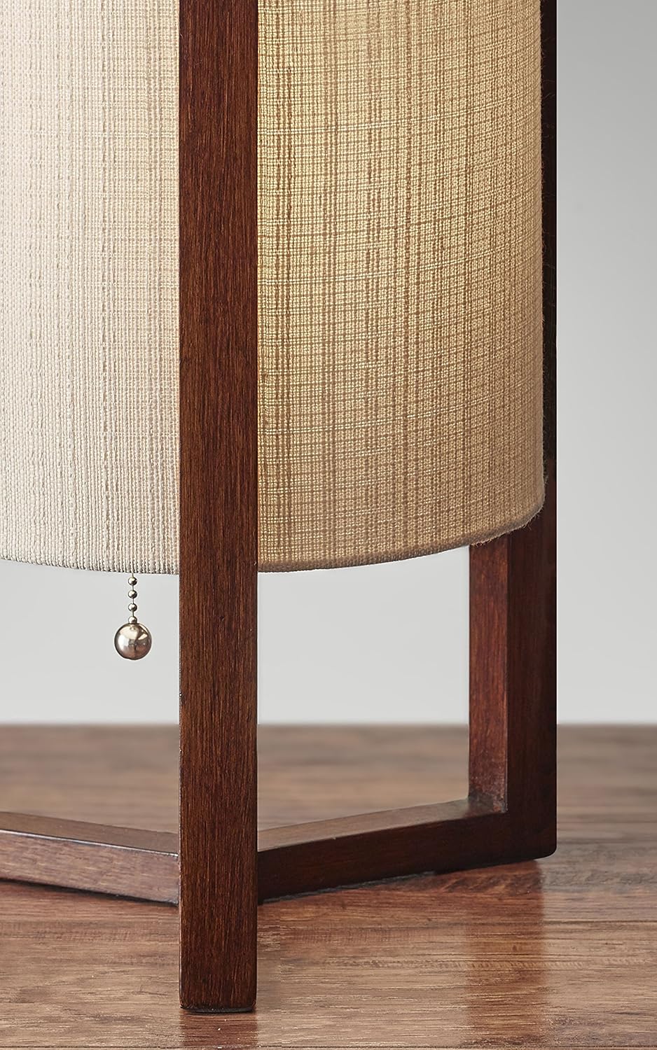 Adesso 1502-15 Quinn Table Lantern, 17 in, 60 W Incandescent/CFL, Walnut Birch Wood, 1 Wooden Lamp