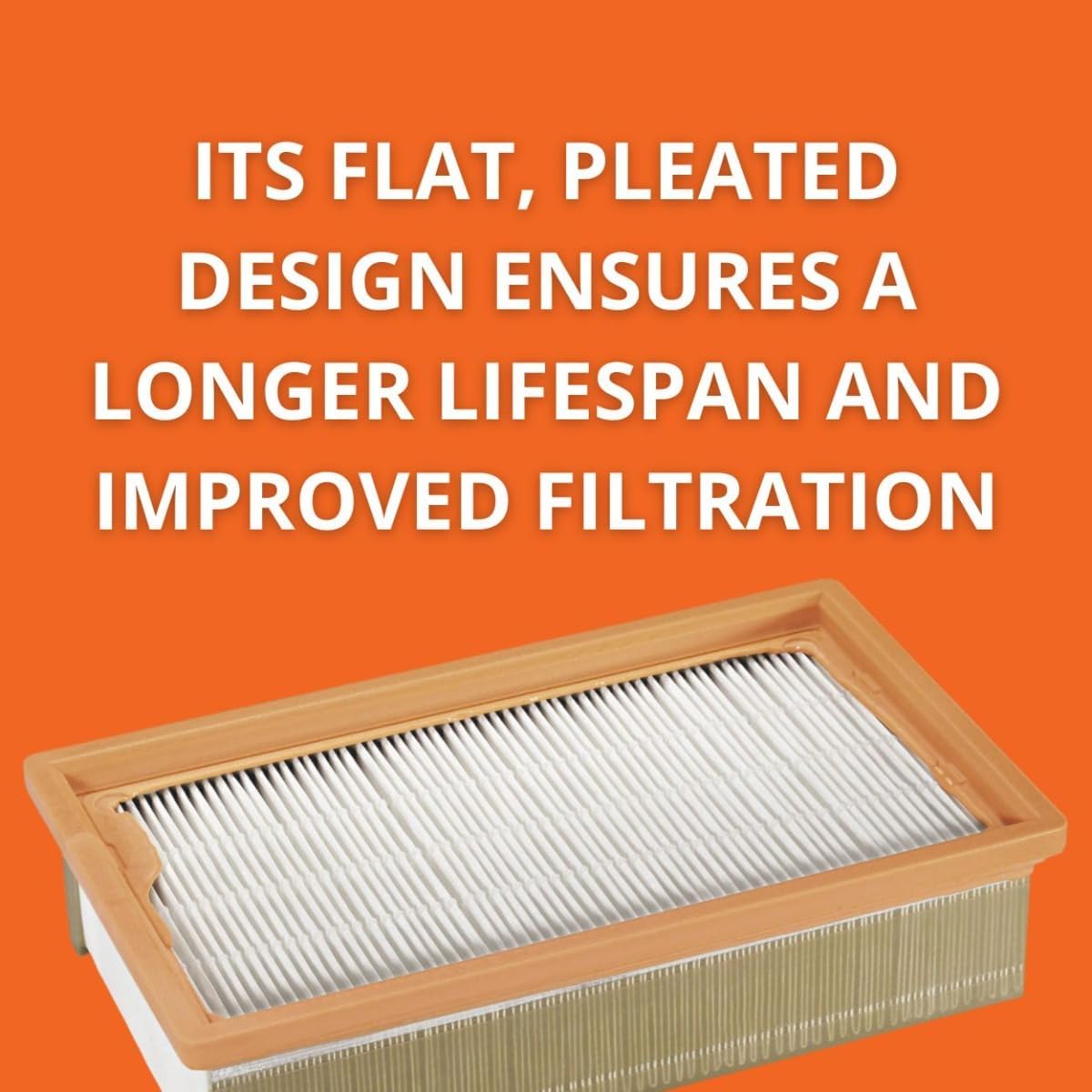 Fein Dust Extractor Flat Pleated-Fold HEPA Filter with 0.3 Micron for Hazardous Dust - 31345060010