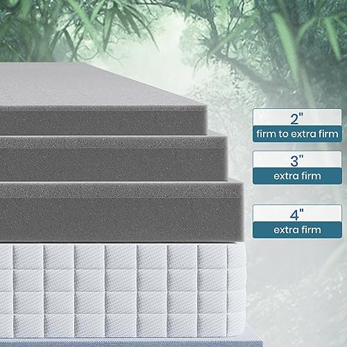 Sleepmax Extra Firm Mattress Topper King Size 2 Inch - Firm Memory Foam Mattress Topper for Pain Relief - Ventilated High Density Foam Bed Topper - No Odor, CertiPUR-US Certified