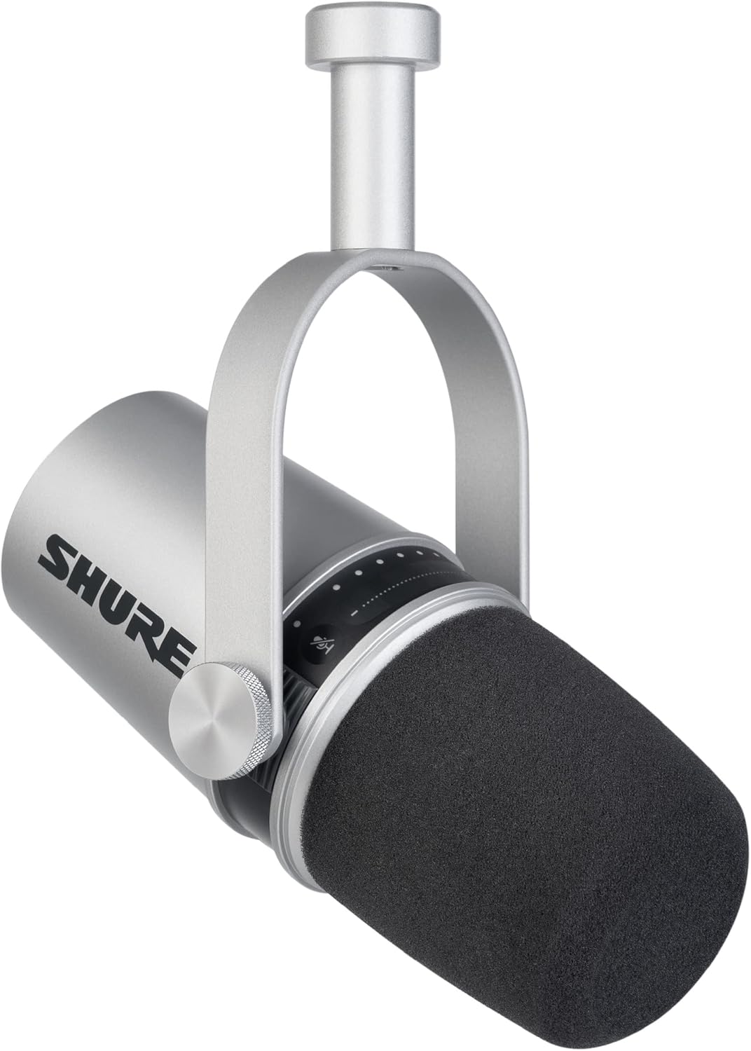 Shure MV7 USB Microphone with Tripod, for Podcasting, Recording, Streaming & Gaming, Built-In Headphone Output, All Metal USB/XLR Dynamic Mic, Voice-Isolating Technology, TeamSpeak Certified - Black