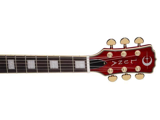 Luna ATH 501 Red Athena Semi-Hollow Guitar, Trans Cherry