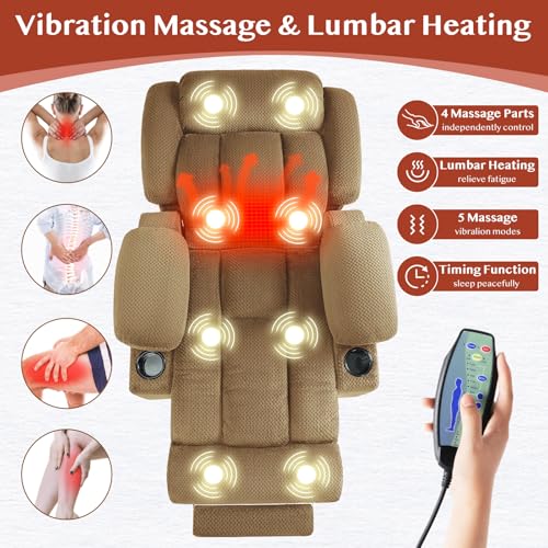 Power Lift Recliner Chair for Elderly - Triple Motor Lift Chairs - Infinite Position Adjust - Power Headrest - Heated & Massage - Lift Assist & 180° Lay Flat - Soft Plush Flannel (Grey)