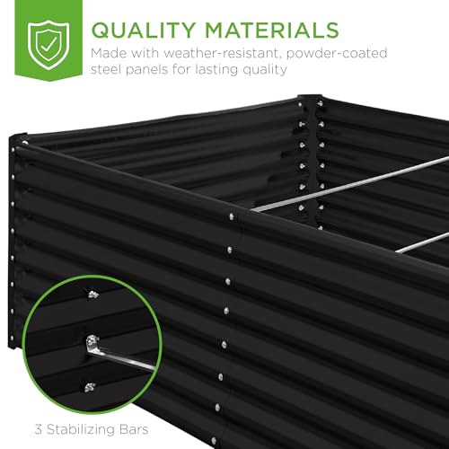 Best Choice Products 8x4x2ft Outdoor Metal Raised Garden Bed, Deep Root Planter Box for Vegetables, Flowers, Herbs, and Succulents w/ 478 Gallon Capacity - Gray
