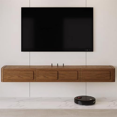 Wooden Floating TV Unit, Floating TV Stands for Living Room, Media Console Cabinet for Under TV Storage, Entertainment Center (Color : Brown 158cm/62in)