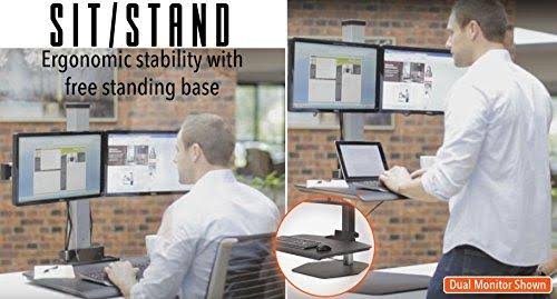 Stand Steady Winston Workstation Triple Monitor Mount Sit-Stand Desk (Innovative WNST-3) | Three Monitor Standing Desk Workstati