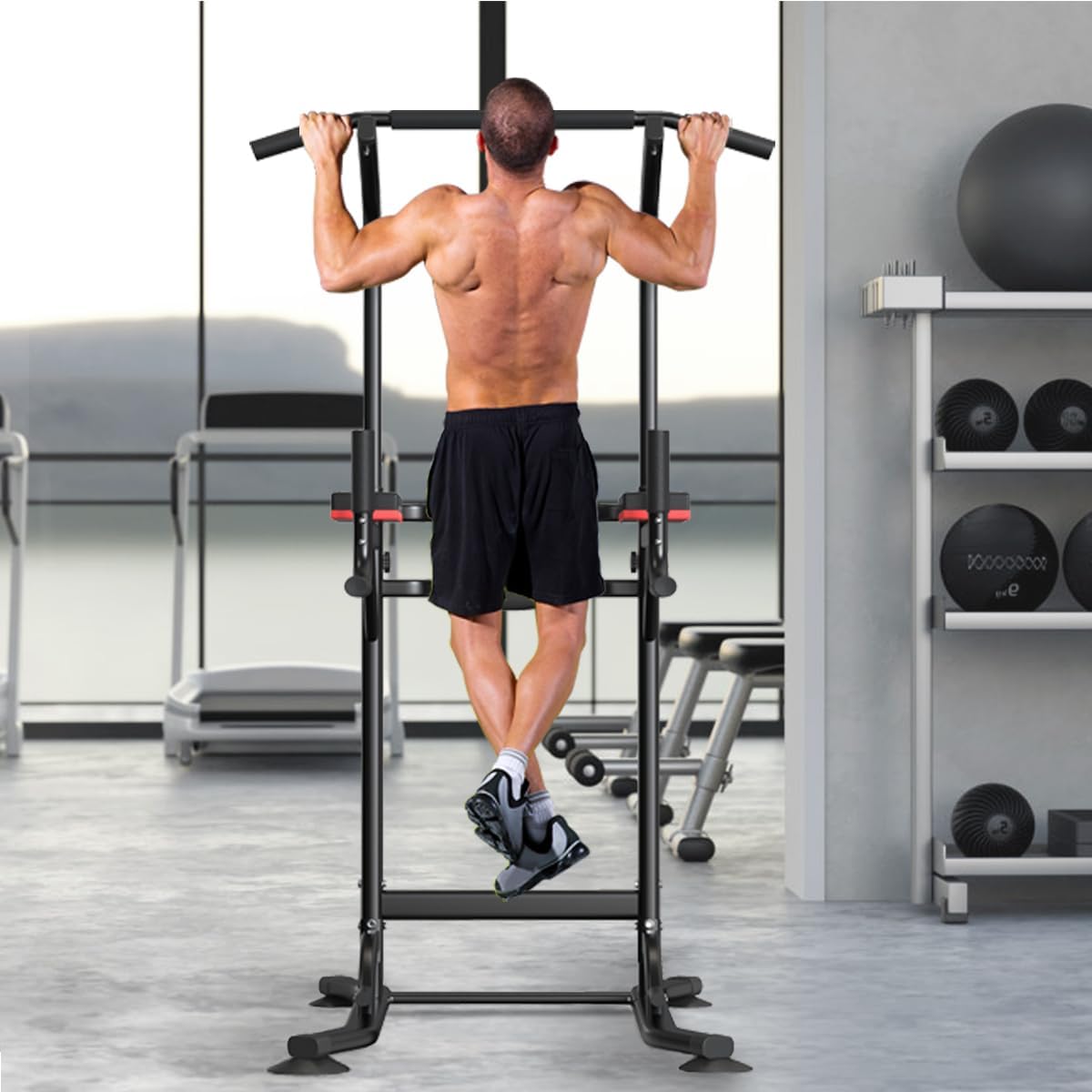 Pull Up Bar Station, Power Tower Dip Bar for Pull-up Push-up Multi-function Home Gym Strength Training Workout Equipment
