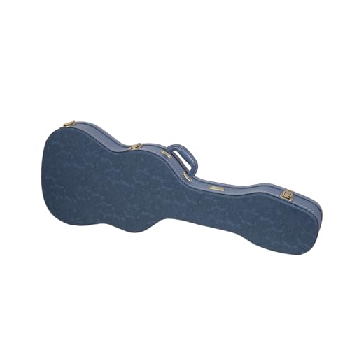 Crossrock Relief Series 335 Guitar Case for ES-335 & Semi-Hollow Electric Guitars | Carved Smoke Blue Finish, Monochrome Blue Velvet Interior, Lock – Premium Wooden Hardshell