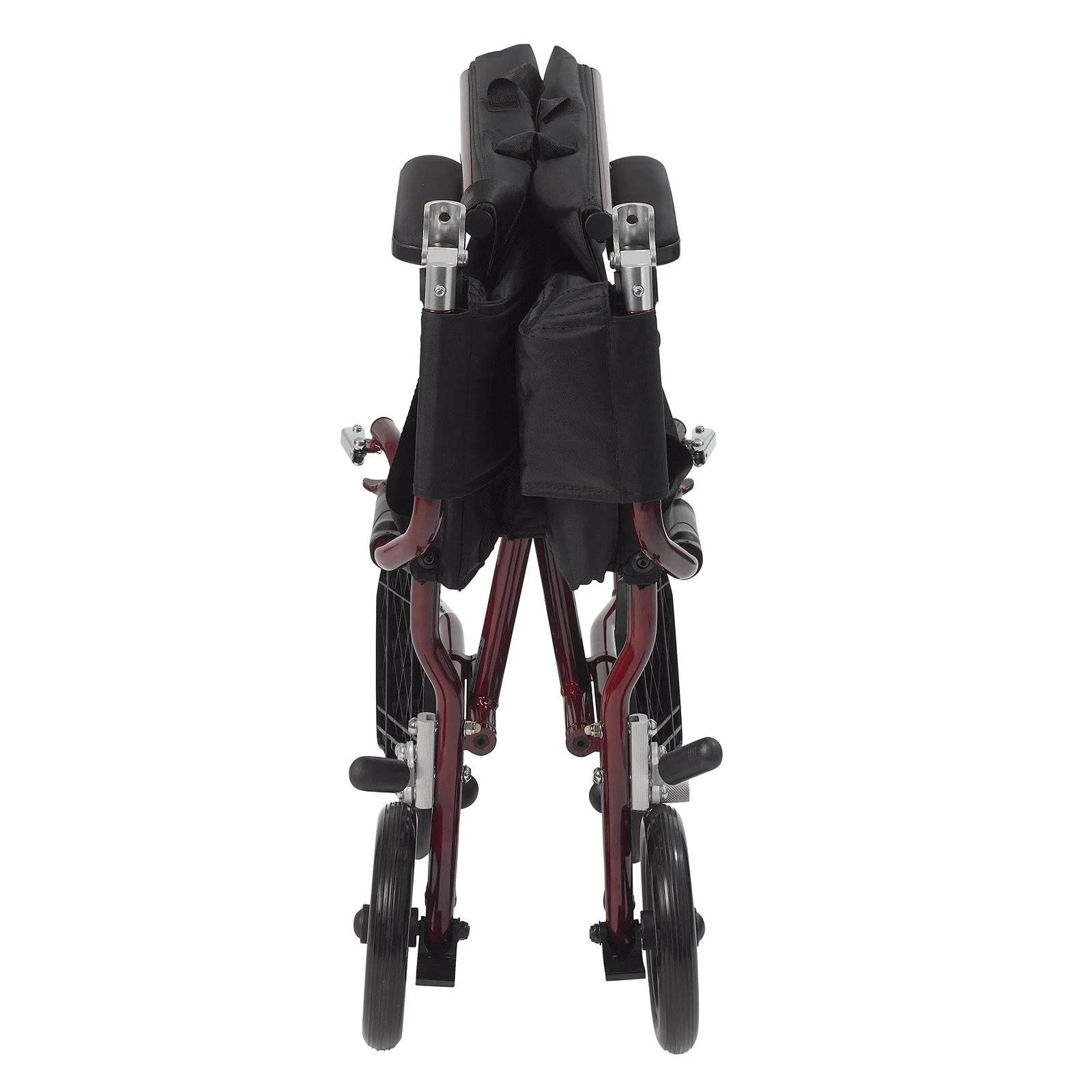 Drive Medical Fly Lite Ultra Lightweight Transport Wheelchair, Red Frame, 19x22