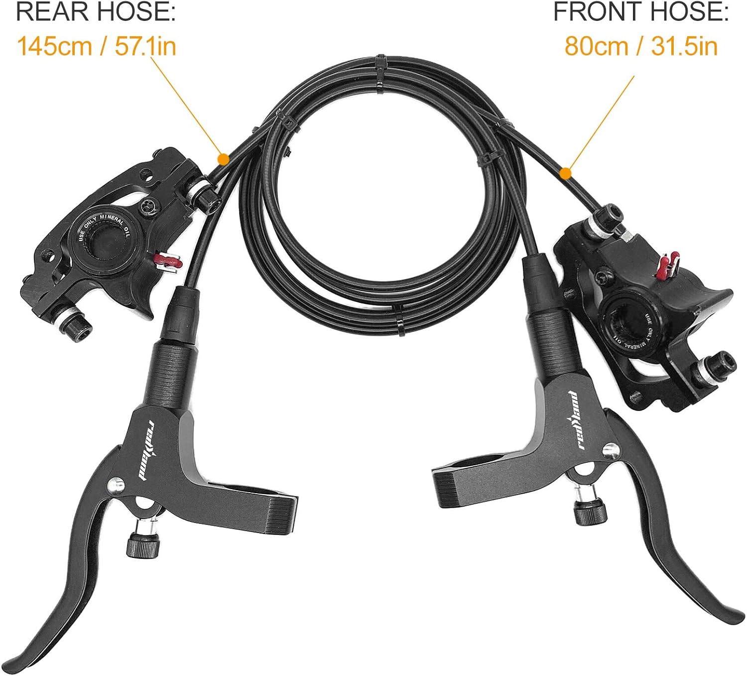 Lixada MTB Hydraulic Disc Brake Front Rear Calipers Set Aluminum Disc Brake Left Right Brake Lever Kit Cycling Brake for Road Bike Mountain Bike