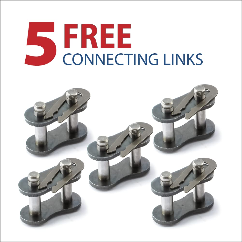 PGN #60 Roller Chain - 50 Feet + 5 Free Connecting Links - Carbon Steel Chain