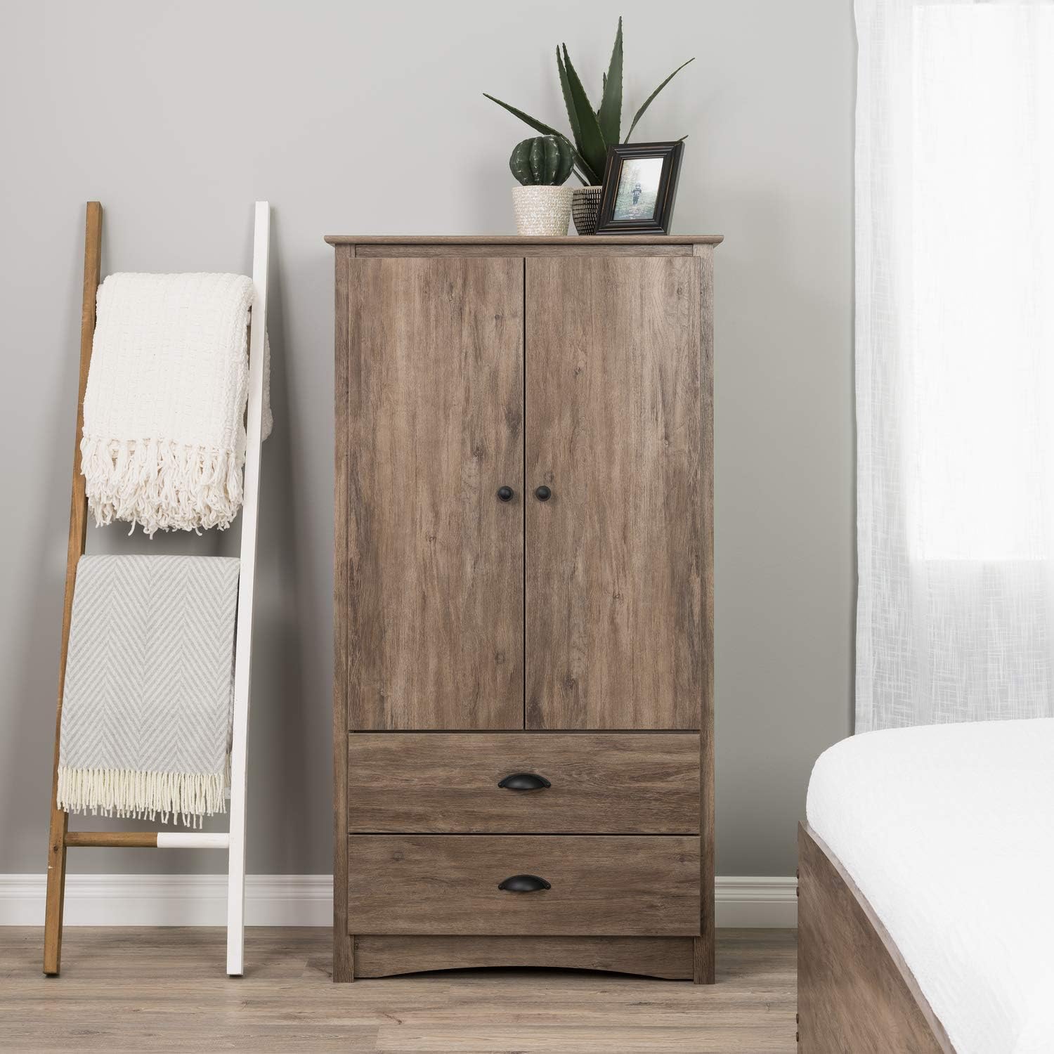 Prepac Salt Spring Armoire, 58.75" H, Drifted Gray