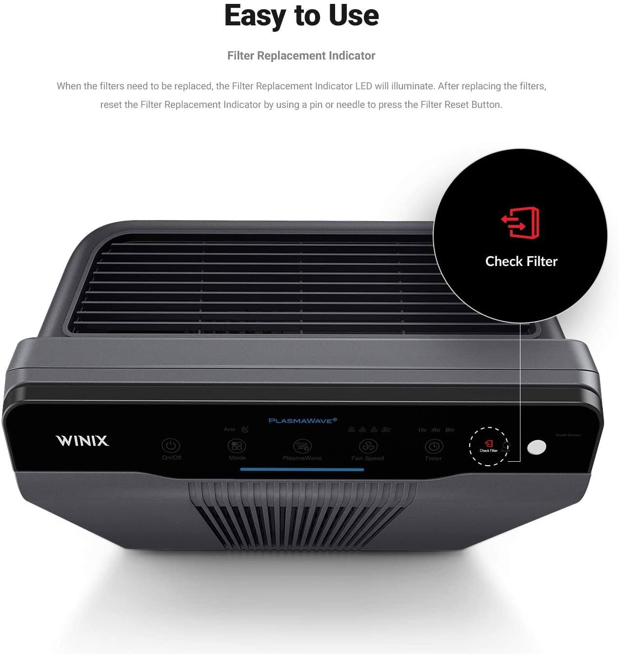 Winix 5300-2 Air Purifier with True HEPA, PlasmaWave and Odor Reducing Carbon