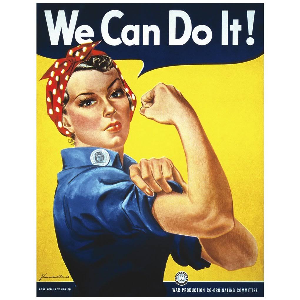 Posterazzi Rosie The Riveter Vintage War Poster from World War Two Rosie Flexes Her Bicep and declares We Can Do It Poster Print