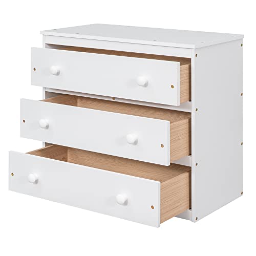 Maximized Space Functional Low Study Loft Bed with Desk, Cabinet, Bookshelf, and Rolling Portable Desk – High-Grade Pinewood Frame with Full-Length Guardrail for Enhanced Safety (White,Full)