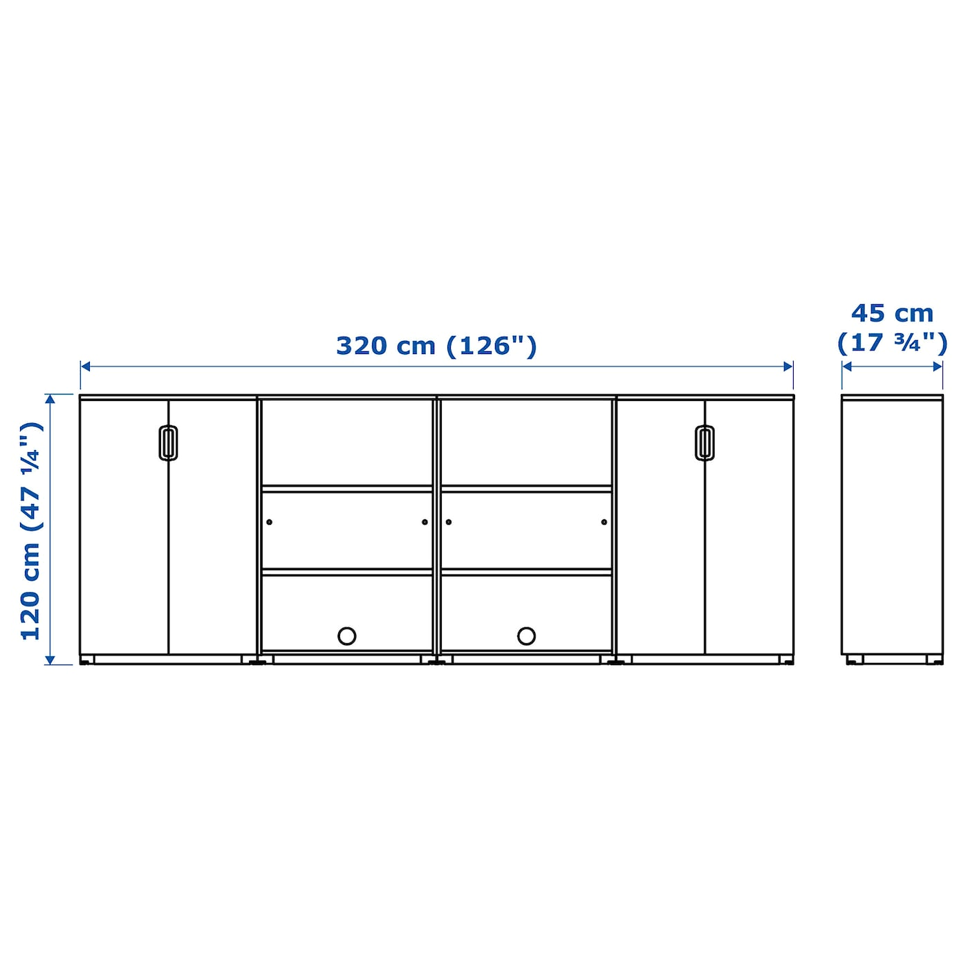 IKEA - Galant Storage COMBINATION, White, 126x47 1/4