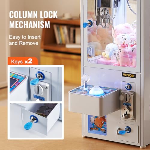 VEVOR Claw Machine, 0-3” Jaw Diameter 0-5” Jaw Lifting, Crane Prize Grabber Commercial Arcade Game Toys, Cool Fun Grab-and-Win Machine w/Light and Sound, Dispenser Vending Toy for Kids,Boys &Girls