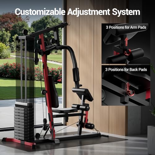 Home Gym System with 160LB Weight Stack, Multifunctional All-in-One Workout Station, Full Body Strength Training System