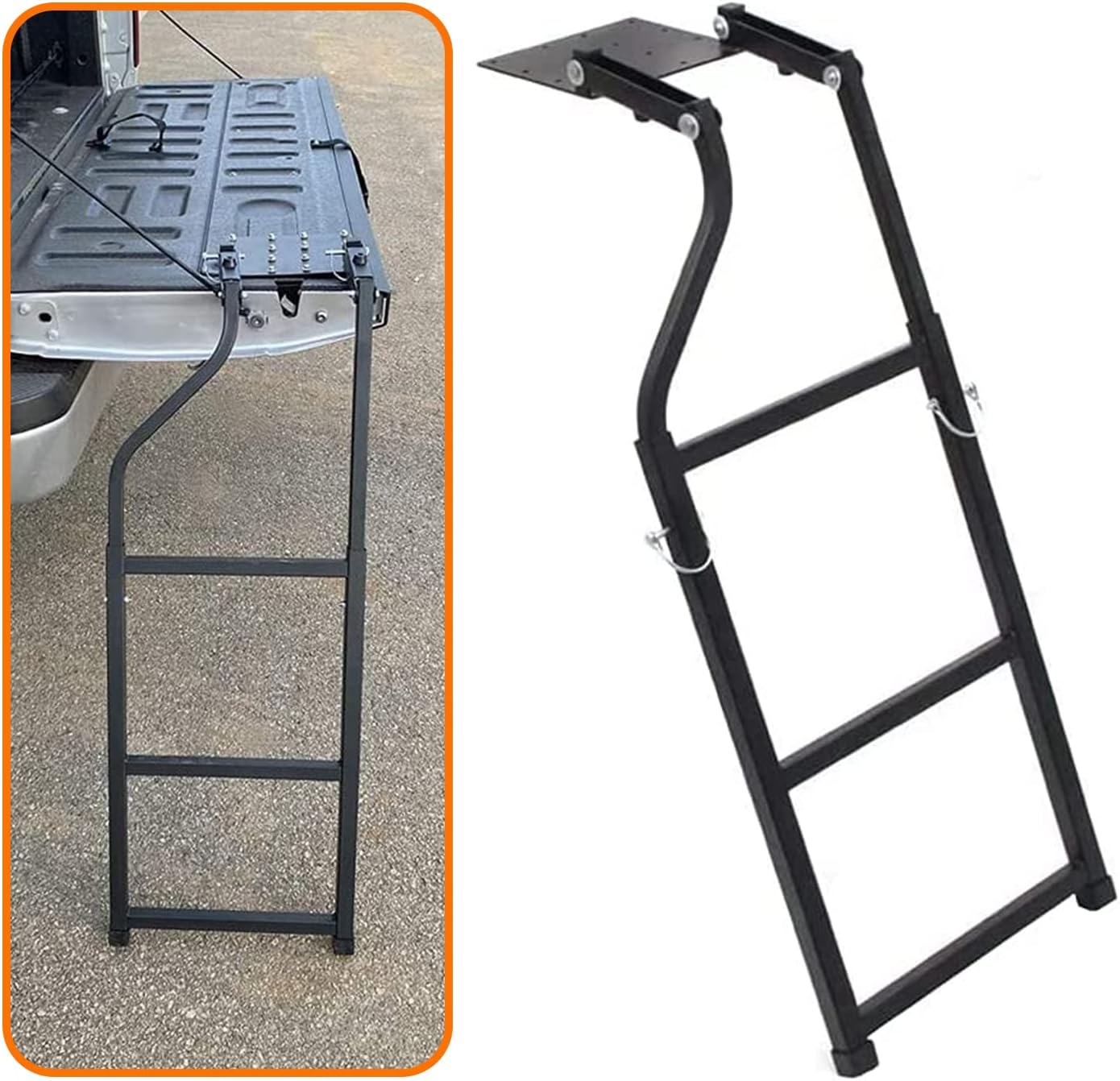 Pickup Truck Universal Fit Tailgate Ladder Truck Accessories Extension Step Ladder Easy Install Durable Steel Pack of 2