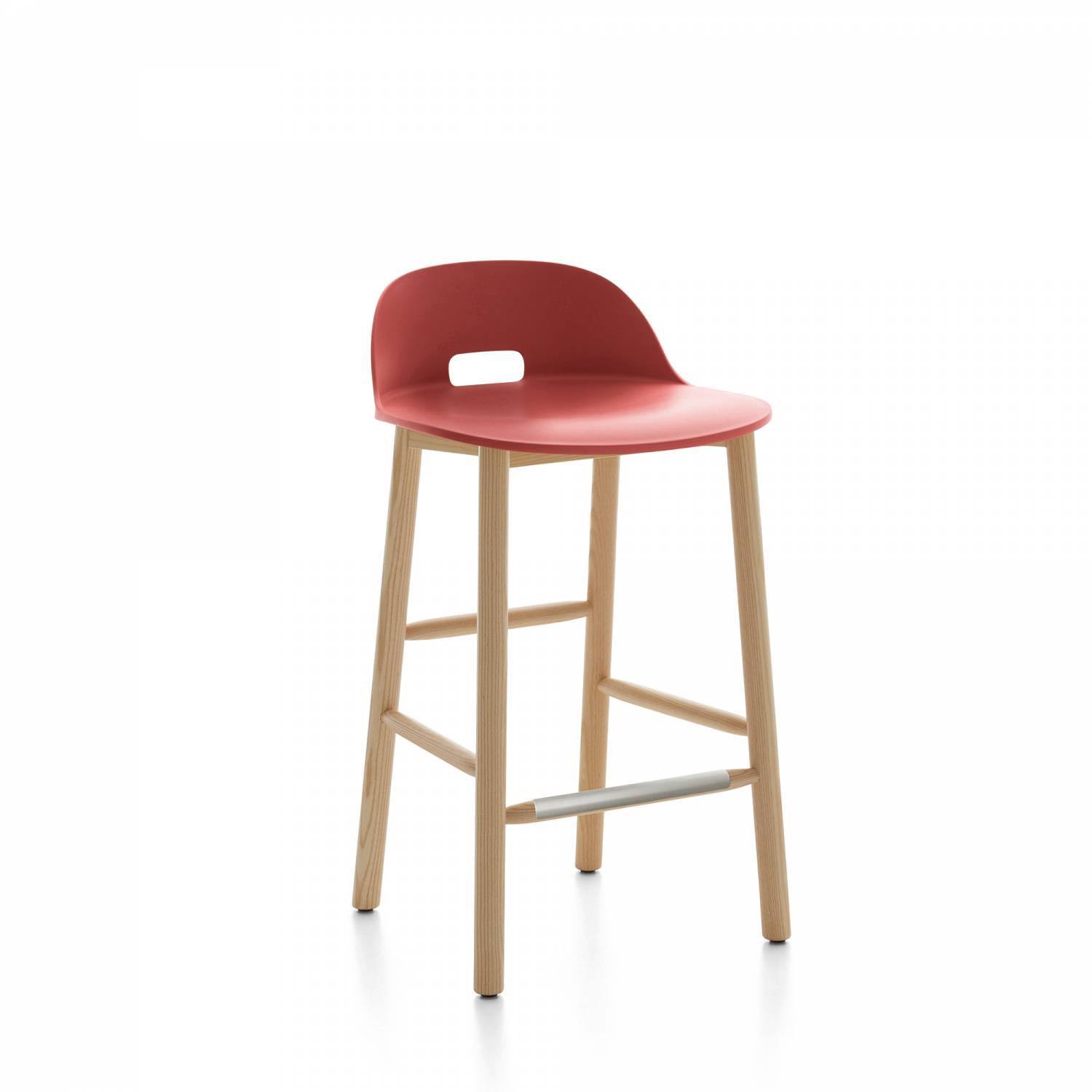 Emeco Alfi Low Back Counter Stool - Sand / Dark Ash
