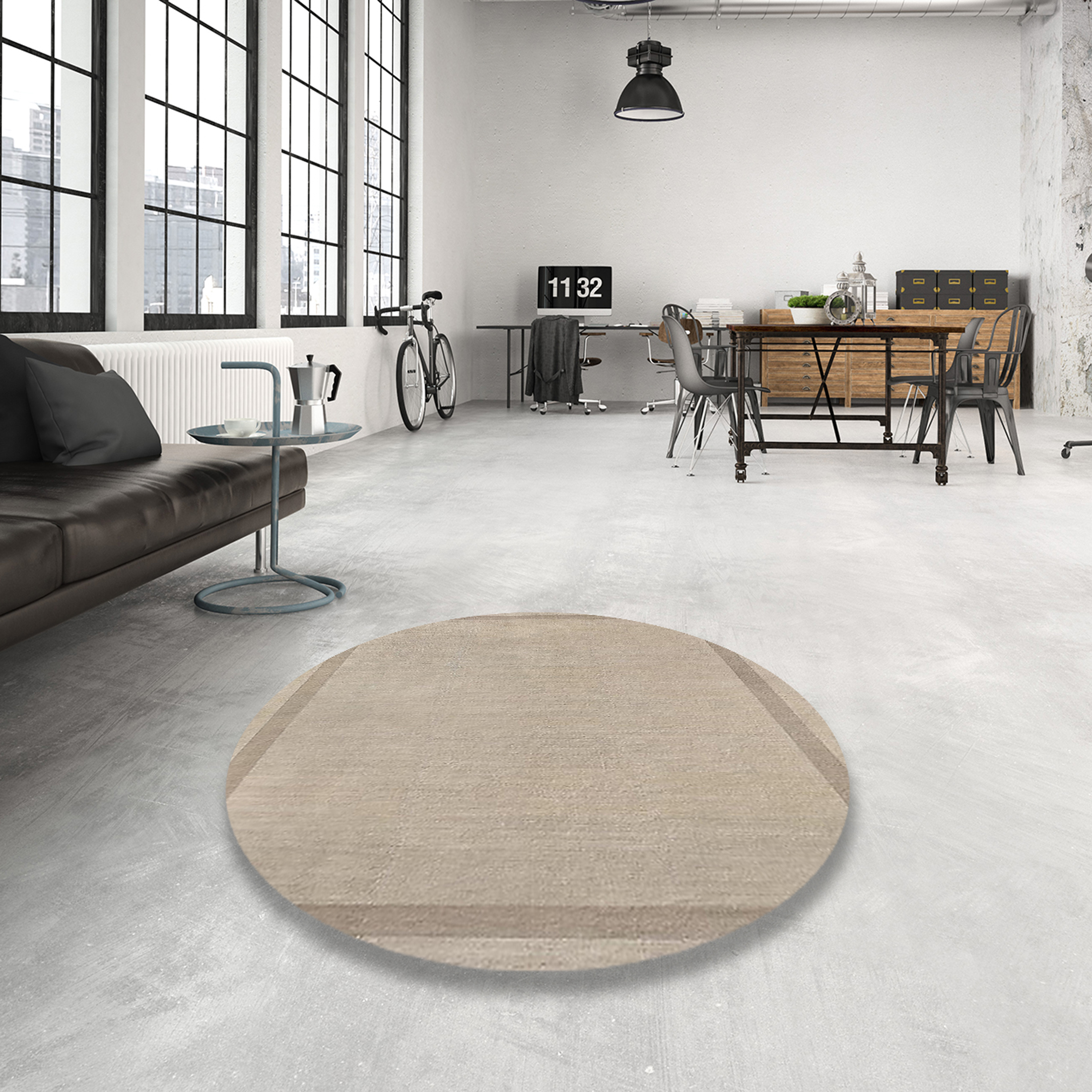 Ahgly Company Indoor Rectangle Mid-Century Modern Camel Brown Solid Area Rugs, 5' x 7'