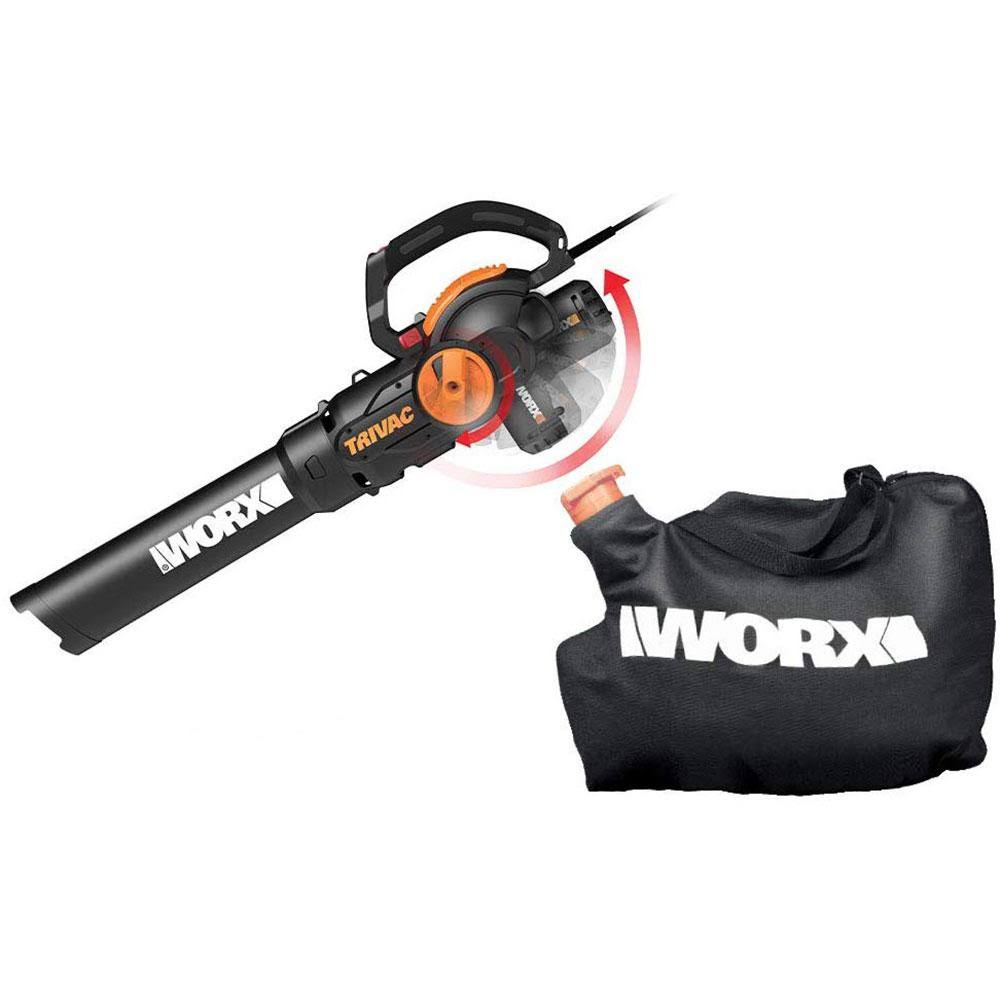 Worx Wg512 12 Amp Trivac 3-in-1 Electric Leaf Blower/Mulcher/Yard Vacuum