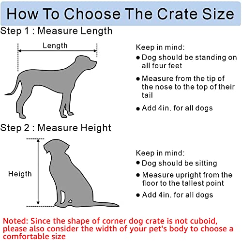beeNbkks Furniture Dog Crate Corner, Dog Kennel Corner Wooden End Table with Cushion, Indoor Pet Crates Corner Side Table for Dogs, Wide Top Perfect for Limited Room(Large, Weathered Gray)