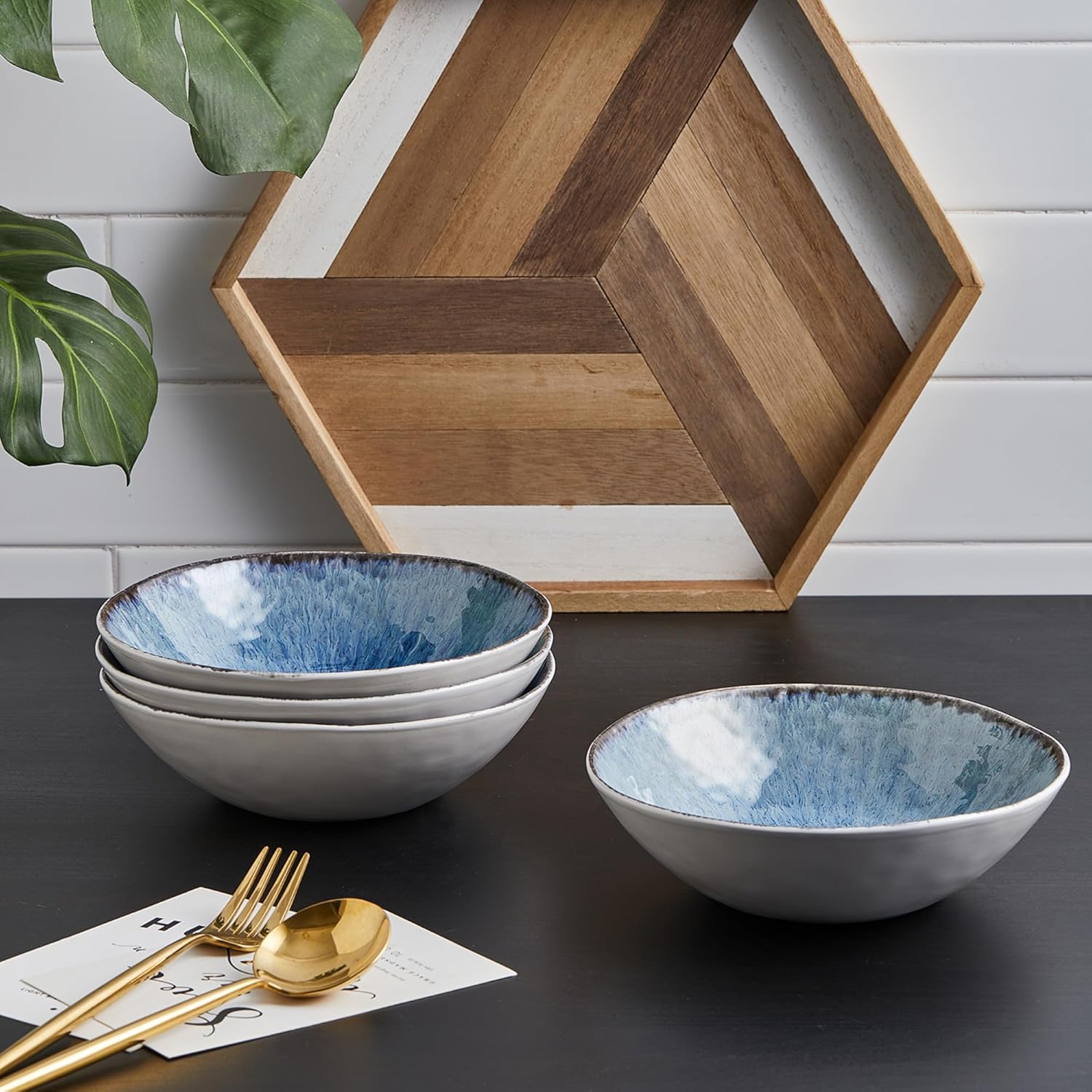 Stone lain Romy Stoneware Dinnerware Set, 16-Piece Service for 4, Blue